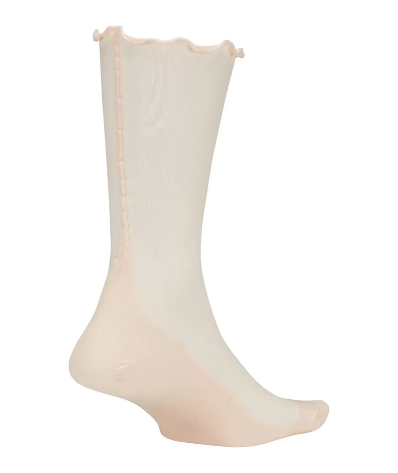Nike Sheer Pink Ruffle Crew Socks