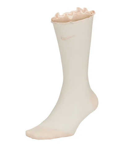 Nike Sheer Pink Ruffle Crew Socks
