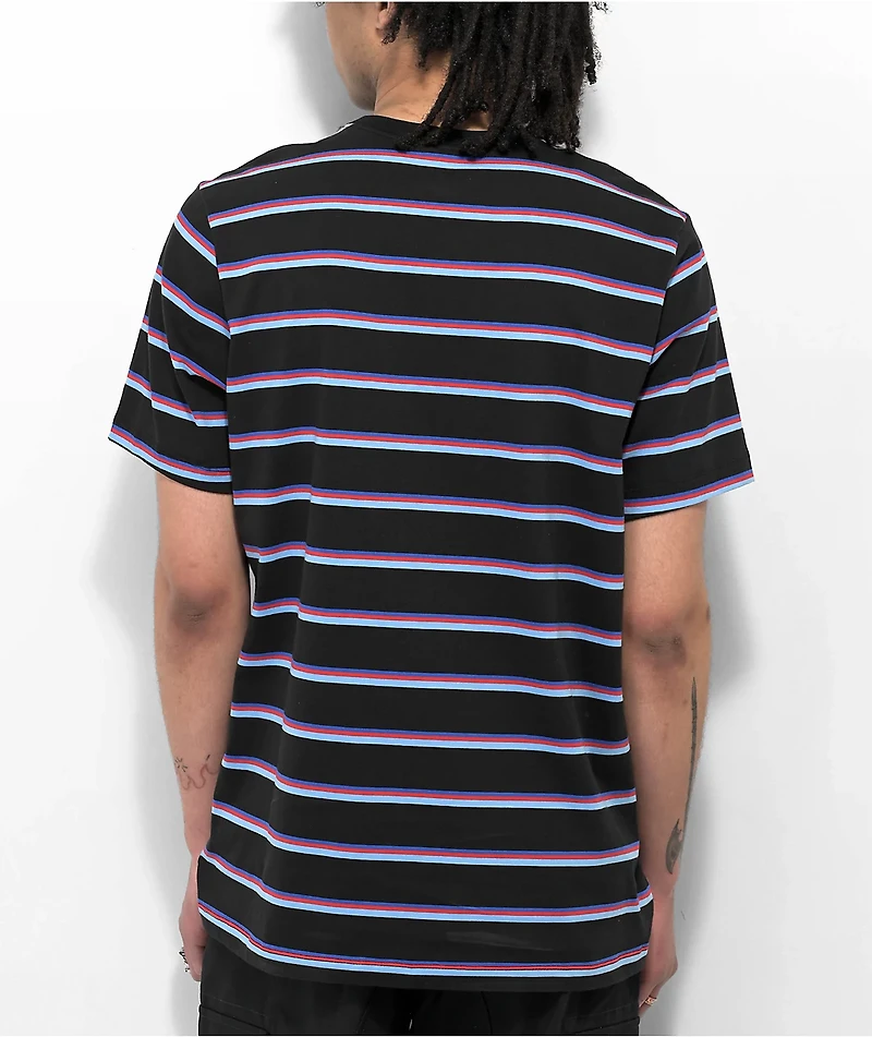 Nike Sportswear Black, Blue & Red Stripe T-Shirt