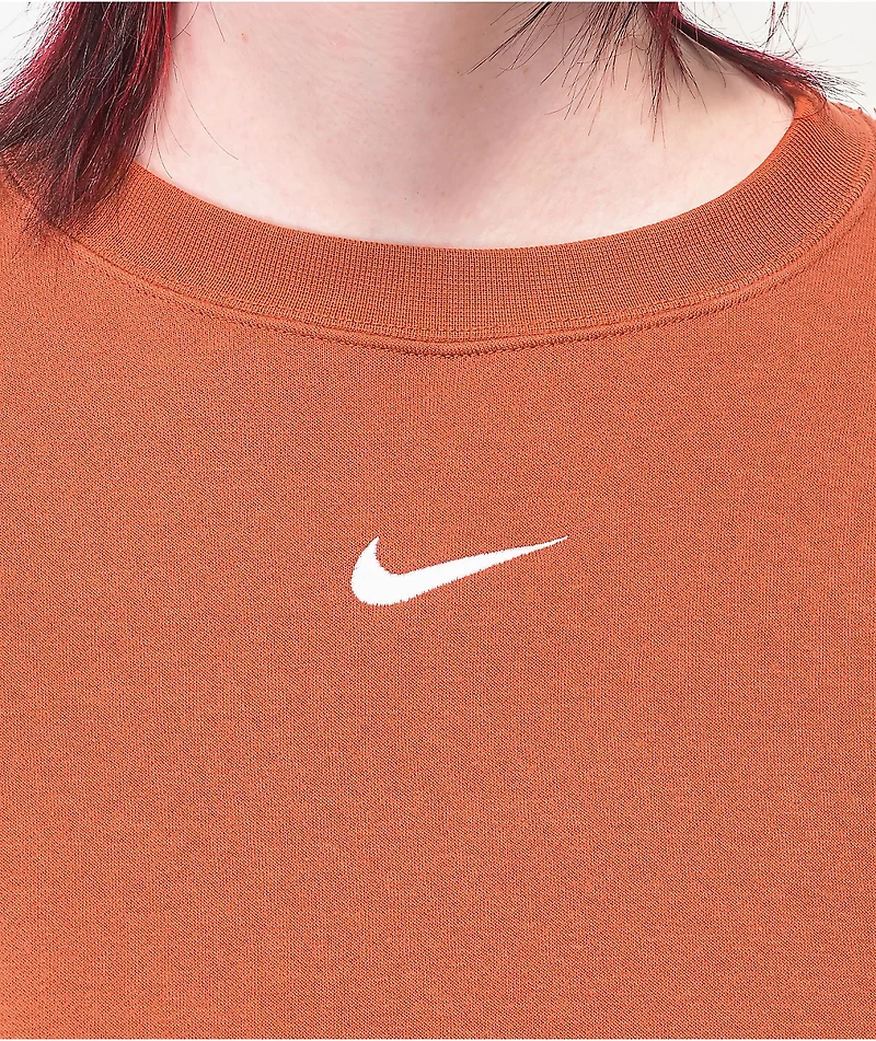 Nike Sportswear Burnt Orange Crop Crewneck Sweatshirt