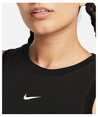 Nike Sportswear Chill Knit Black Ribbed Crop Tank Top