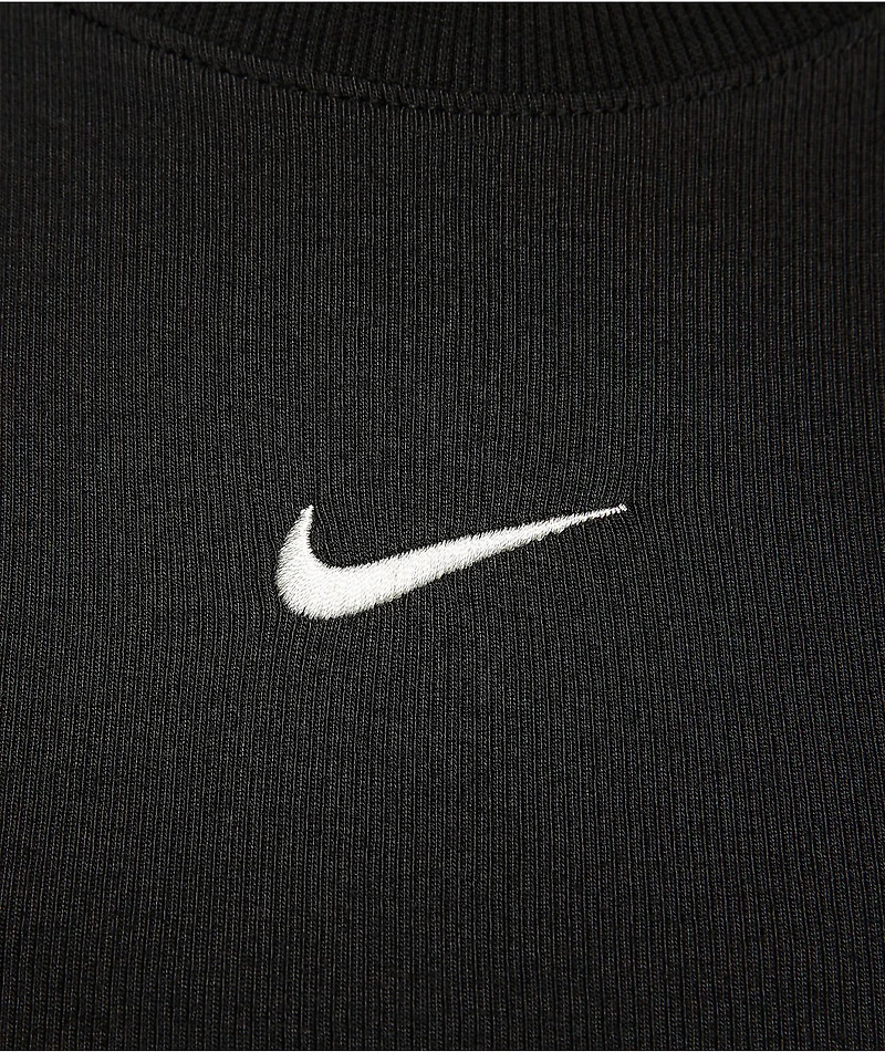 Nike Sportswear Chill Knit Black Ribbed Crop Tank Top