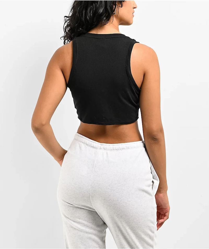 Nike Sportswear Chill Knit Black Ribbed Crop Tank Top