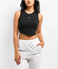 Nike Sportswear Chill Knit Black Ribbed Crop Tank Top