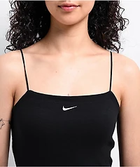 Nike Sportswear Chill Knit Mini-Rib Black Cami Dress