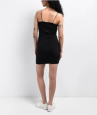 Nike Sportswear Chill Knit Mini-Rib Black Cami Dress