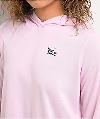 Nike Sportswear Chill Knit Pink Foam Lightweight Crop Hoodie
