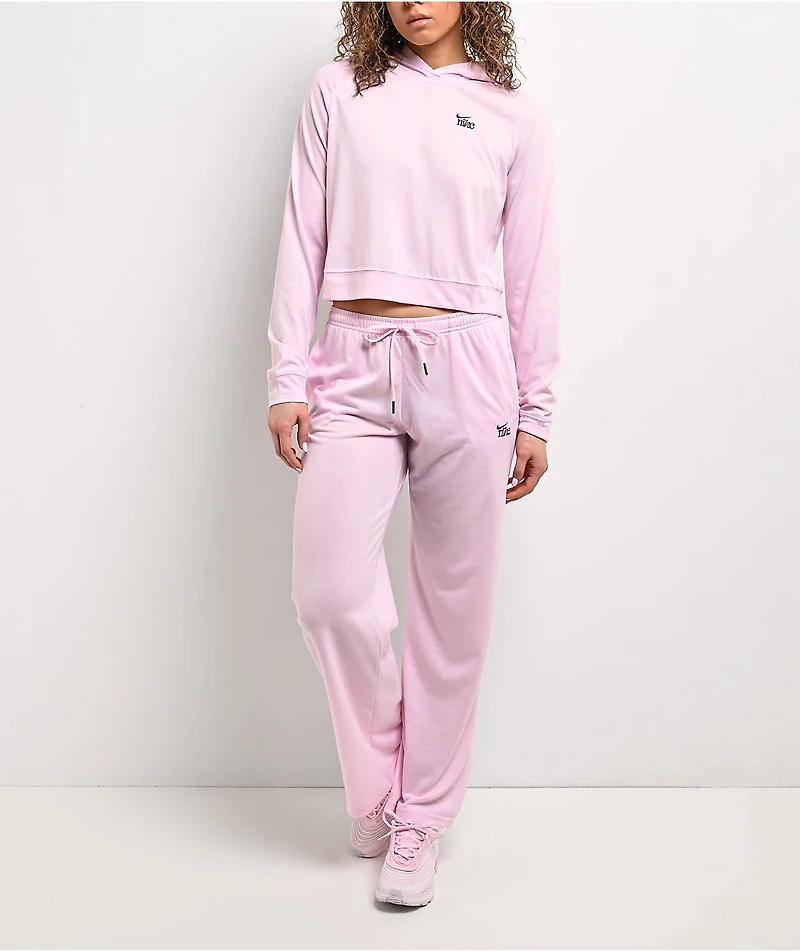 Nike Sportswear Chill Knit Pink Foam Lightweight Crop Hoodie
