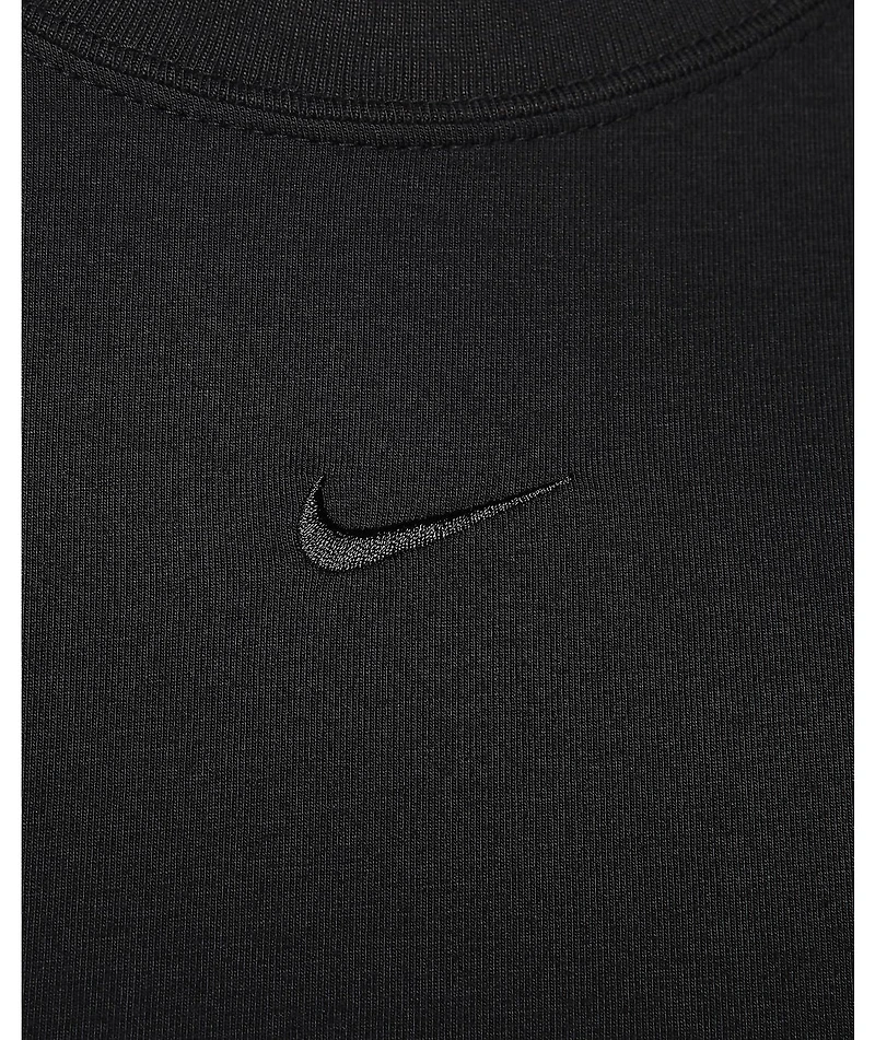 Nike Sportswear Chill Knit Square Neck Black Crop T-Shirt