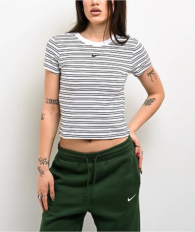 Nike Sportswear Chill Knit Stripe White T-Shirt