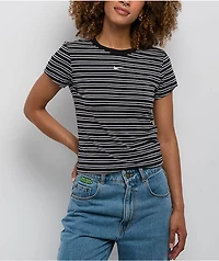 Nike Sportswear Chill Striped Black Knit T-Shirt