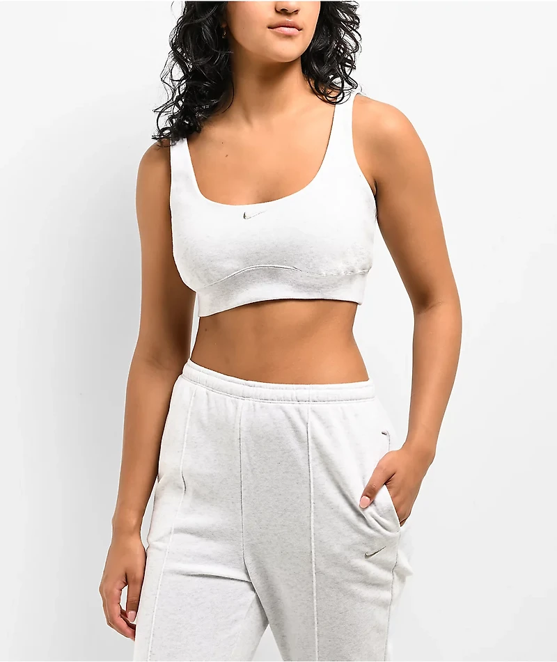 Nike Sportswear Chill Terry Grey Crop Tank Top