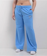 Nike Sportswear Club Blue Wide Leg Fleece Sweatpants