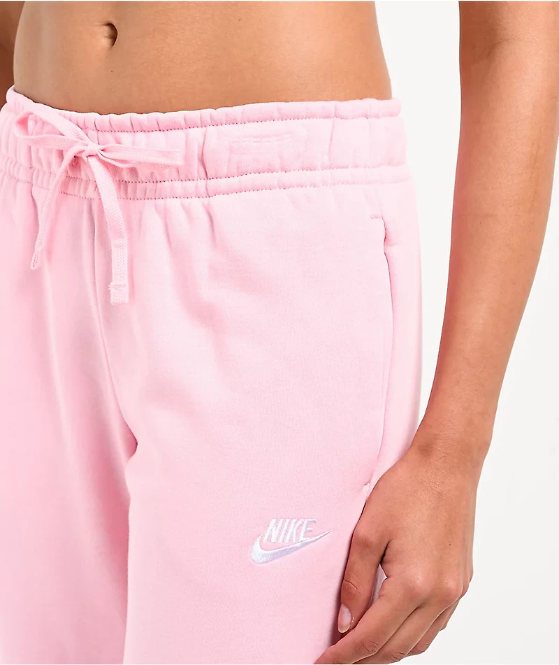Nike Sportswear Club Fleece Beyond Pink Mid Rise Wide Leg Sweatpants
