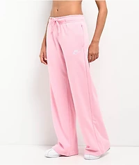 Nike Sportswear Club Fleece Beyond Pink Mid Rise Wide Leg Sweatpants