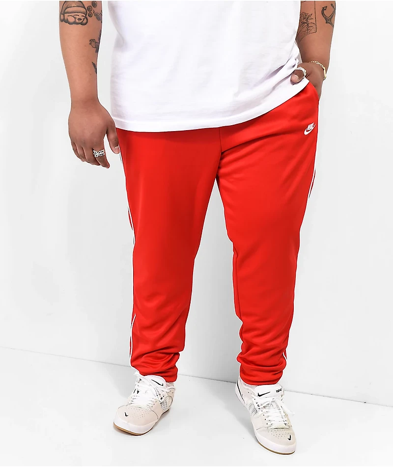 Nike Sportswear Club Polyknit Red & White Jogger Sweatpants