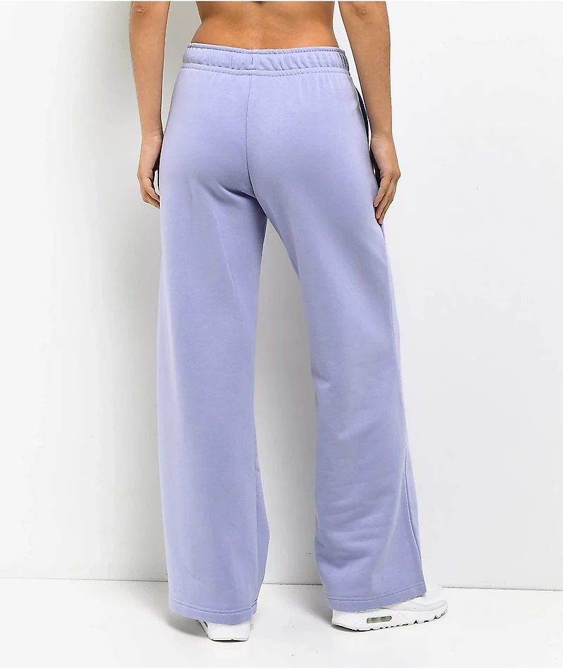 Nike Sportswear Club Purple Wide Leg Fleece Sweatpants