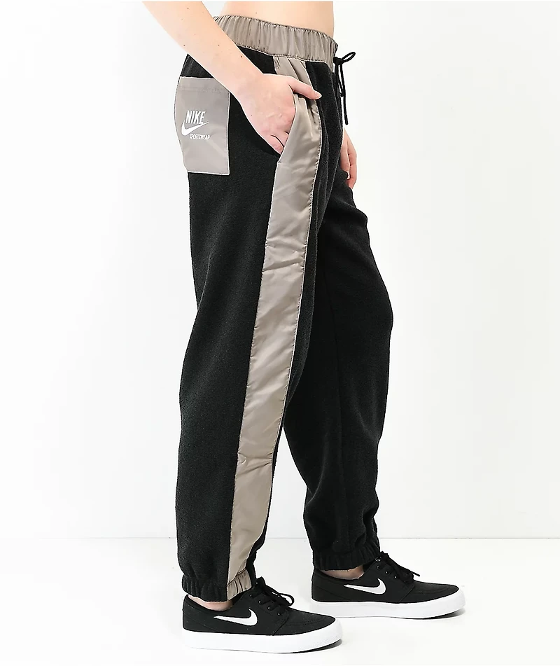 Nike Sportswear Essential Black & Grey Fleece Sweatpants