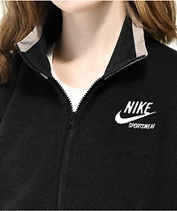 Nike Sportswear Essential Black & Grey Fleece Zip Jacket