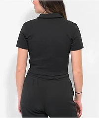 Nike Sportswear Essential Black Crop Polo Shirt