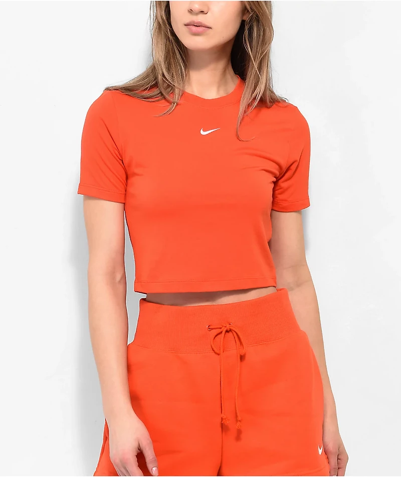 Nike Sportswear Essential Blood Orange Crop T-Shirt
