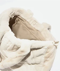 Nike Sportswear Faux Fur White Tote Bag