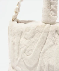 Nike Sportswear Faux Fur White Tote Bag