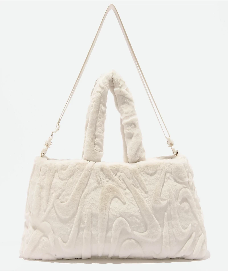 Nike Sportswear Faux Fur White Tote Bag