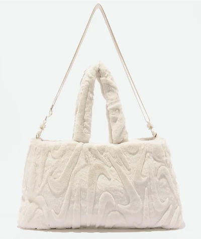 Nike Sportswear Faux Fur White Tote Bag