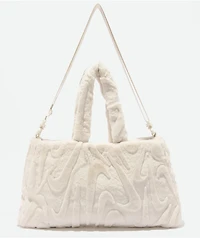 Nike Sportswear Faux Fur White Tote Bag