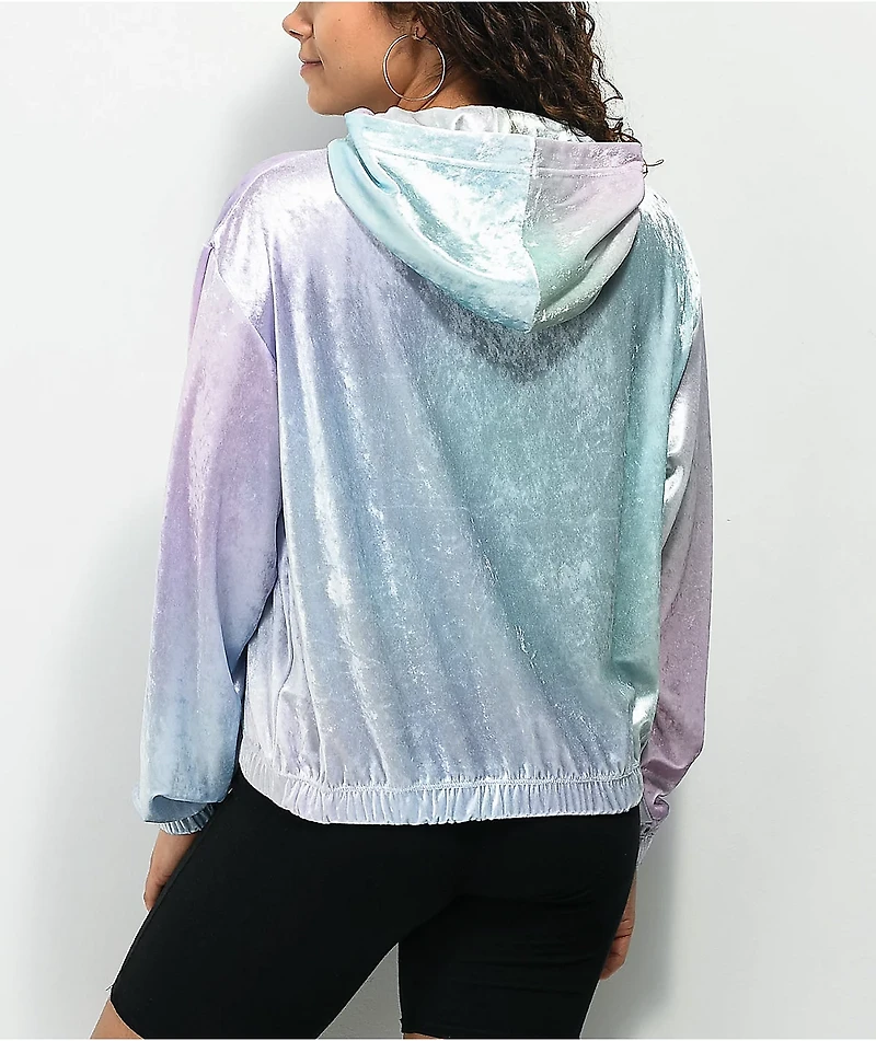 Nike Sportswear Femme Green, Purple, & Blue Velour Hoodie