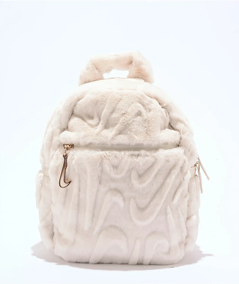 Nike Sportswear Futura Faux Fur White Mini Backpack