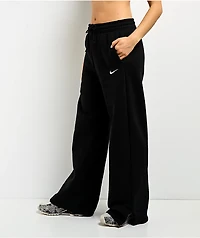 Nike Sportswear Phoenix Black High Rise Wide Leg Sweatpants