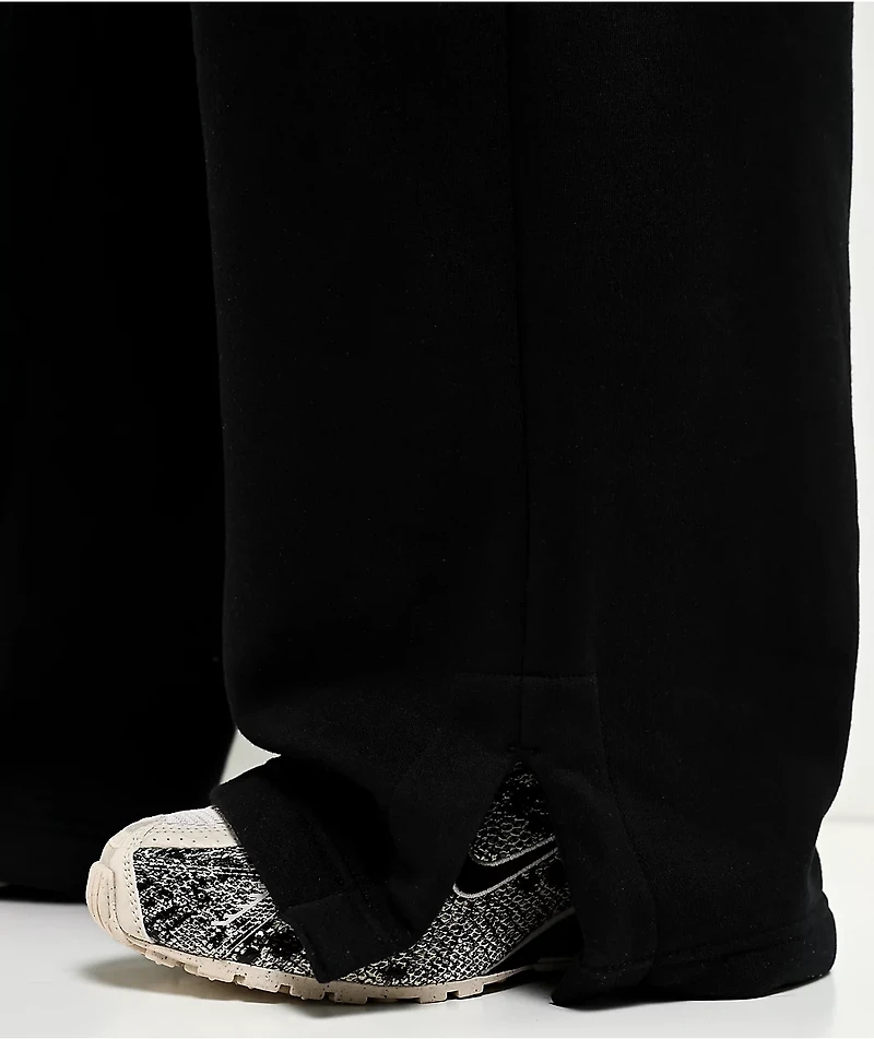 Nike Sportswear Phoenix Black High Rise Wide Leg Sweatpants