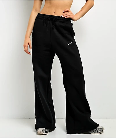 Nike Sportswear Phoenix Black High Rise Wide Leg Sweatpants
