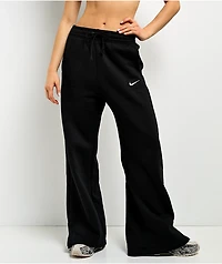 Nike Sportswear Phoenix Black High Rise Wide Leg Sweatpants