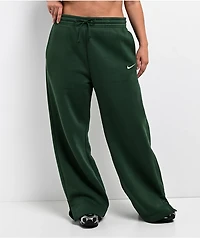 Nike Sportswear Phoenix Fir Green High Rise Wide Leg Sweatpants