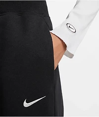 Nike Sportswear Phoenix Fleece Black High Waisted Wide Leg Sweatpants