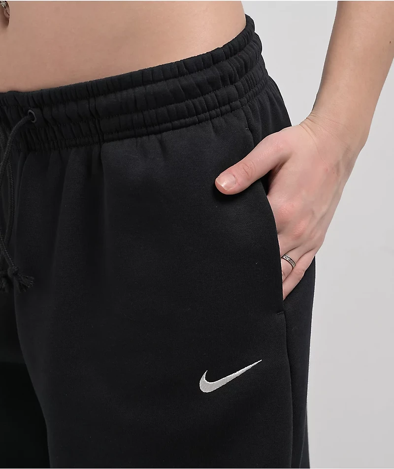 Nike Sportswear Phoenix Fleece Black Mid-Rise Oversized Tapered Sweatpants