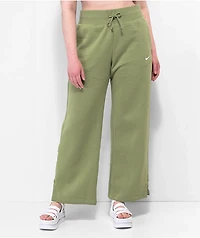 Nike Sportswear Phoenix Fleece Green High Waisted Wide Leg Sweatpants