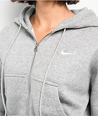 Nike Sportswear Phoenix Fleece Heather Grey Crop Zip Hoodie