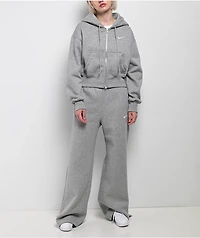 Nike Sportswear Phoenix Fleece Heather Grey Crop Zip Hoodie