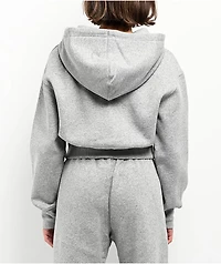 Nike Sportswear Phoenix Fleece Heather Grey Crop Zip Hoodie