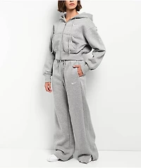 Nike Sportswear Phoenix Fleece Heather Grey High Rise Wide Leg Sweatpants
