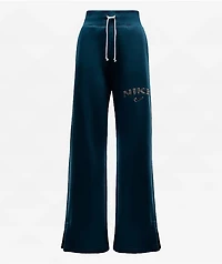 Nike Sportswear Phoenix Fleece Logo Armory Navy High Waist Wide Leg Sweatpants