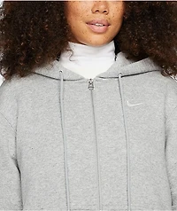 Nike Sportswear Phoenix Fleece Long Grey Zip Hoodie