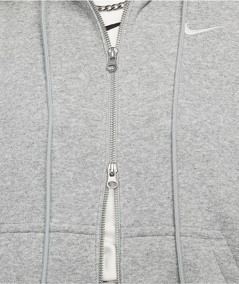 Nike Sportswear Phoenix Fleece Long Grey Zip Hoodie