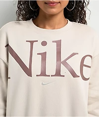 Nike Sportswear Phoenix Fleece Oversize Logo Light Orewood Crewneck Sweatshirt