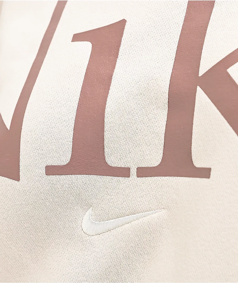 Nike Sportswear Phoenix Fleece Oversize Logo Light Orewood Crewneck Sweatshirt