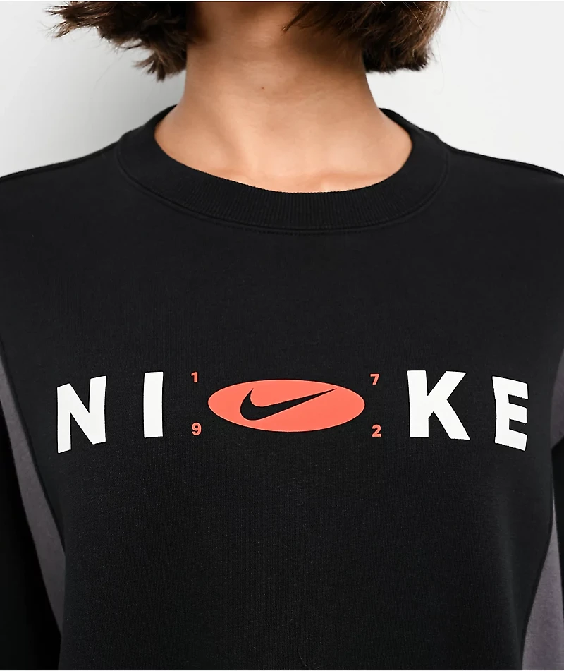 Nike Sportswear Phoenix Fleece Remix  Black & Grey Oversized Crewneck Sweatshirt